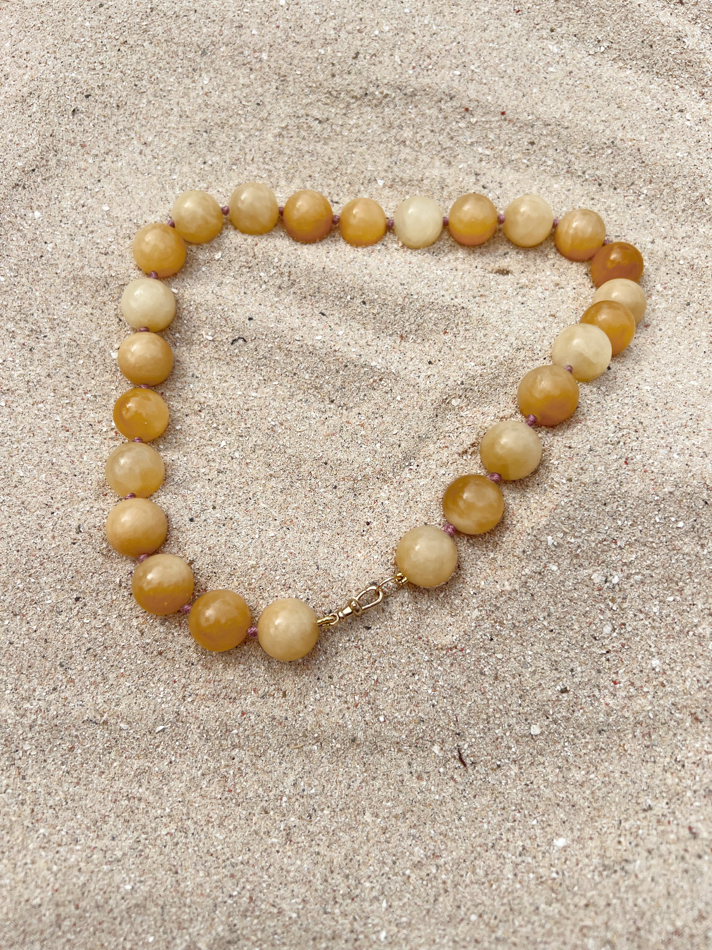 Yellow Jade Holiday Beads